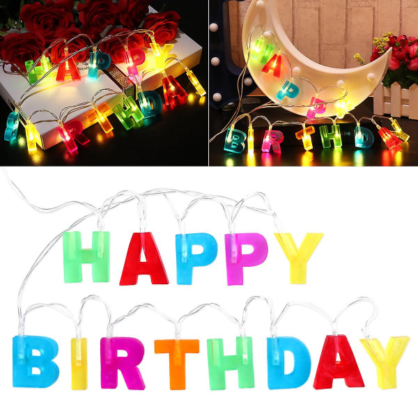 Ledmomo Led String Lights Battery Operated Led Letters Lights For Birthday Party Decoration