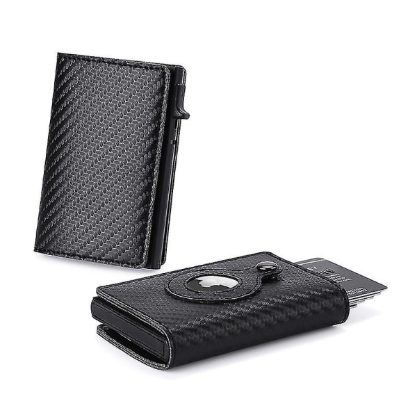 Aidosta nahasta valmistettu lompakko Smart Air Tagille, Rfid-luottokorttirahapidike automaattinen pop-up mini-alumiinilompakko