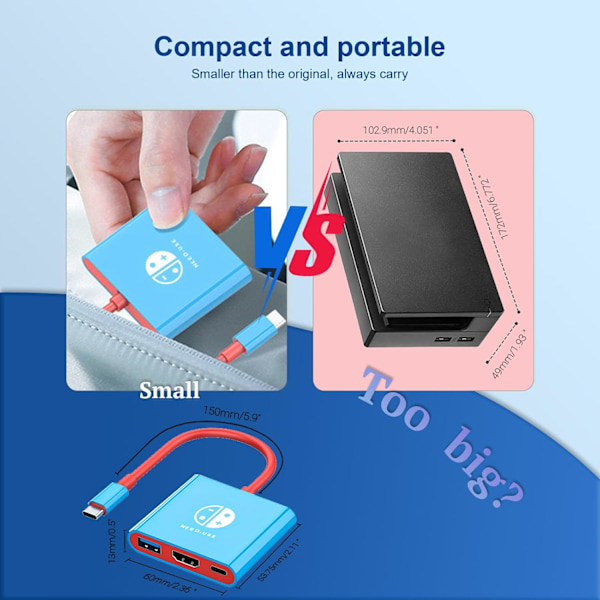Portabel Switch Dock Typ C till Konverteringskabel