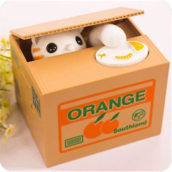 One Piece Elektronisk Katt Spargris för Barn och Vuxna, Sparbössa med Kattklo-Mynt, Rolig Liten Växel Spargris-11.59.59CM