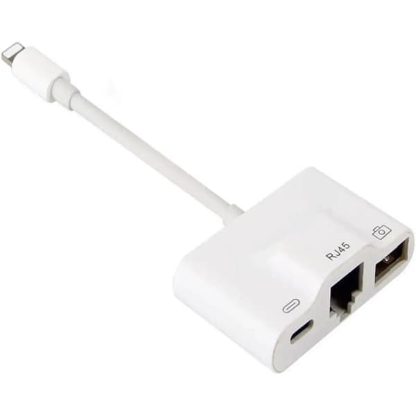 10/100 Mbps Lightning til RJ45 Ethernet LAN Netværksadapter til iPhone/iPad med 8-bens Lightning-stik