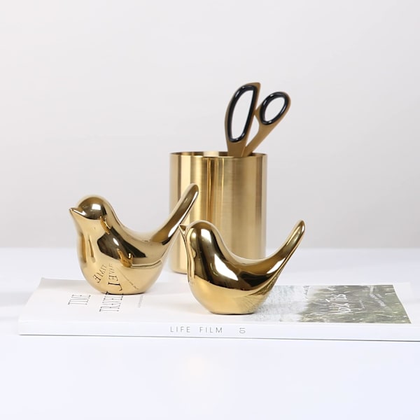 Fågelstaty Guld Heminredning Modern Stil Staty Dekoration Ornament för Vardagsrum, Sovrum, Kontorsbord, Skåp