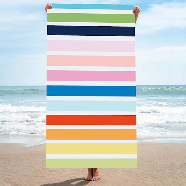 Stripe Series Mikrofiberhåndklær Store Badehåndklær Strandhåndklær