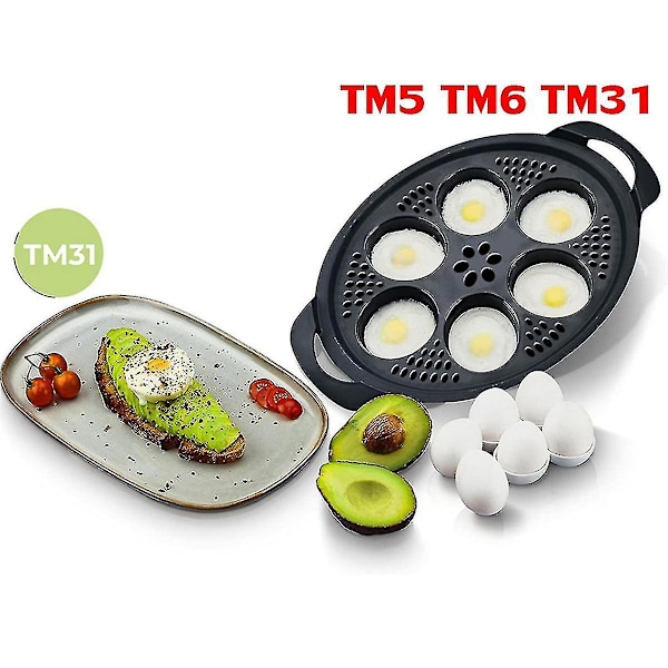 För TM5 TM6 TM31 Ny 6 i 1 Äggångare Bricka Livsmedelskvalitet PP, 6 Ägg Ångäggkokare