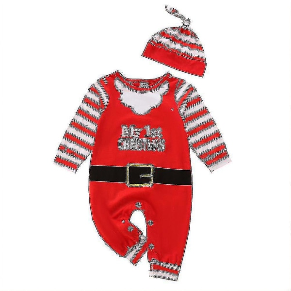 Julemandskostume Baby Infant Beanie Hat Romper Outfit
