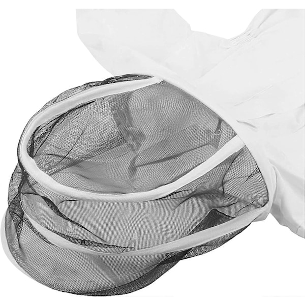 Mehiläistarhaajan vaatteet lapsille, yhden osan mehiläisvaatteet huivilla, huppuinen mehiläistarhaajan asu, mehiläisvaatteet (valkoinen) Korkeus: 128CM