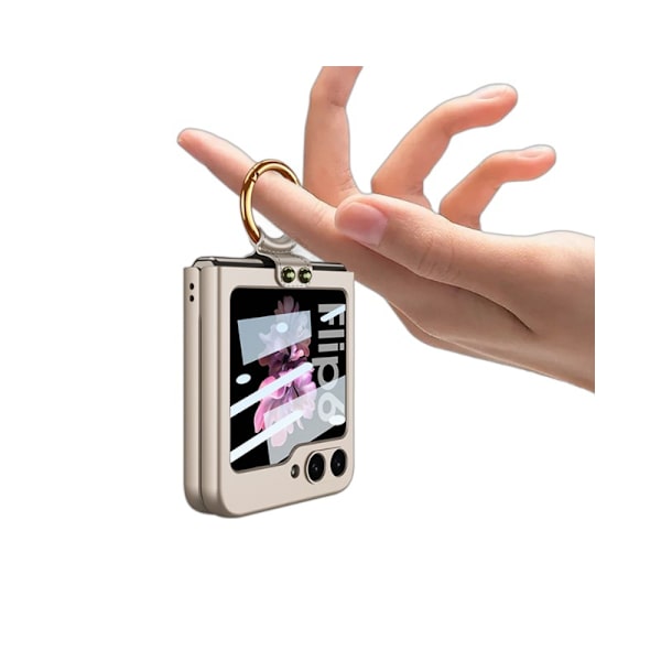 Samsung Galaxy z flip6 mobiltelefonfodral ring hopfällbart kreativt skal film integrerad ultratunn flip6 Cool Black
