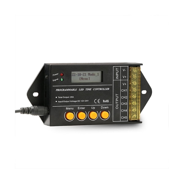 Ny Tc420- Minitimer Programmeringscontroller til 5-kanals lys, 20A total udgang maks.