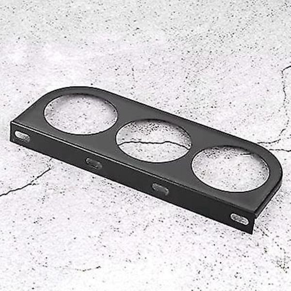 Målerholder, 52mm/2 tommer 3-huls Trippel Instrumentpanel Skall Måler Monteringsbeslag Bil Instrumentbræt Meter Jernholder (1 stk sort)