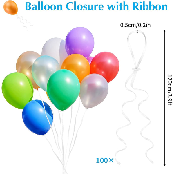 100/150 stk helium ballongspenner med snorballongspenner med polybånd til bryllupsfest, bursdagsfest