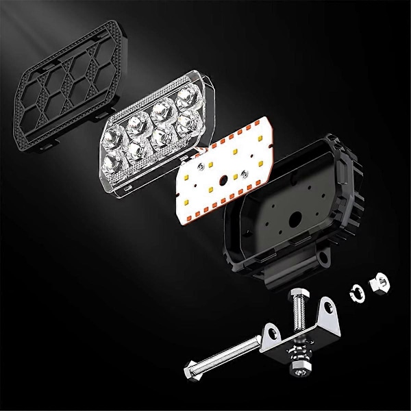 4,5 tommers LED arbeidslys DRL Dagkjørelys Spotlight Offroadlys Gult+Hvitt Lys for lastebiler UTV ATV Bil
