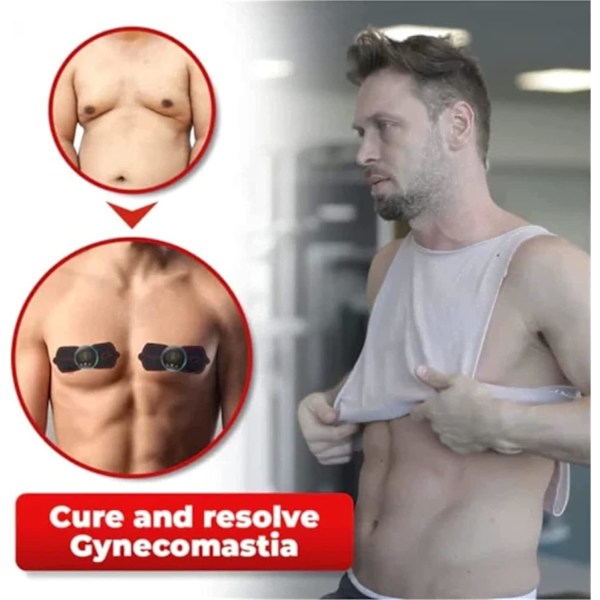 2 stk Ems Gynecomastia Reduksjon Massasje, Bærbar Elektrisk Ems Nakkemassasje, Cervical Massasje For Smertelindring