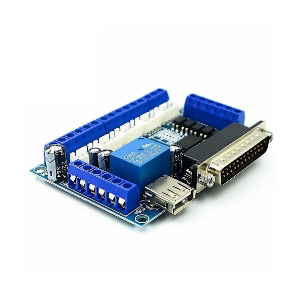 Mach3 Gränssnittskort Cnc 5-axlig med Optokopplare Adapterdrivrutin + USB-kabel