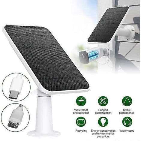 4W solpanel för Eufycam 2/2 Pro/2C/2C Pro/E kameror, väggfäste, 3m strömkabel, vit, 1 styck