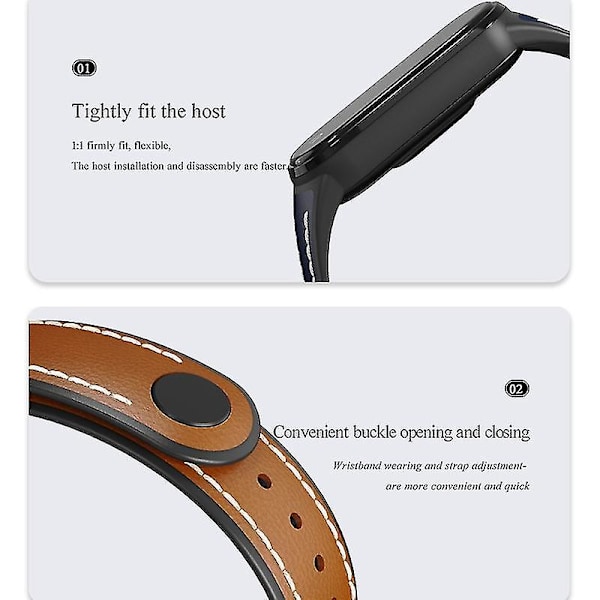 TPU + Läder Armband Kompatibelt med Xiaomi Mi Band 5 / 6