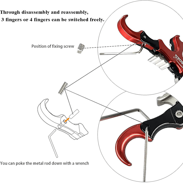 Compound Bow Aid Releaser Tommeludløsning Hjælper Compound Bow Release Aid Til Bueskydning 3 Eller 4 Finger Ha