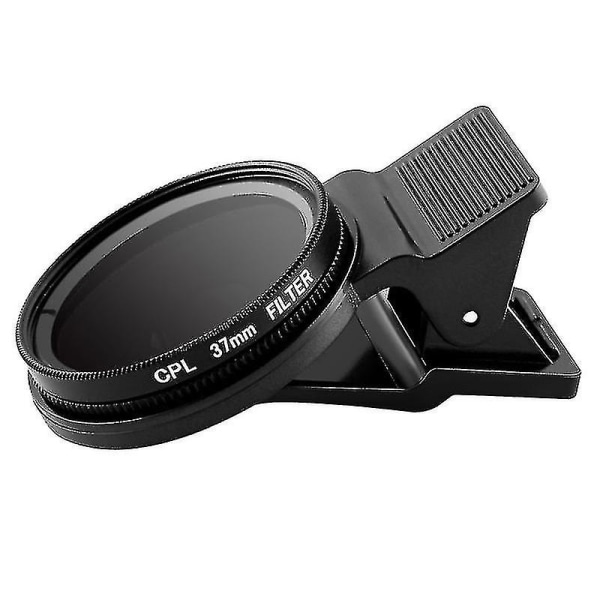 Ultratunn clip-on Cpl telefonlinskamera cirkulär polarisator neutralt densitetsfilter 37 mm objektiv kameralins (svart)