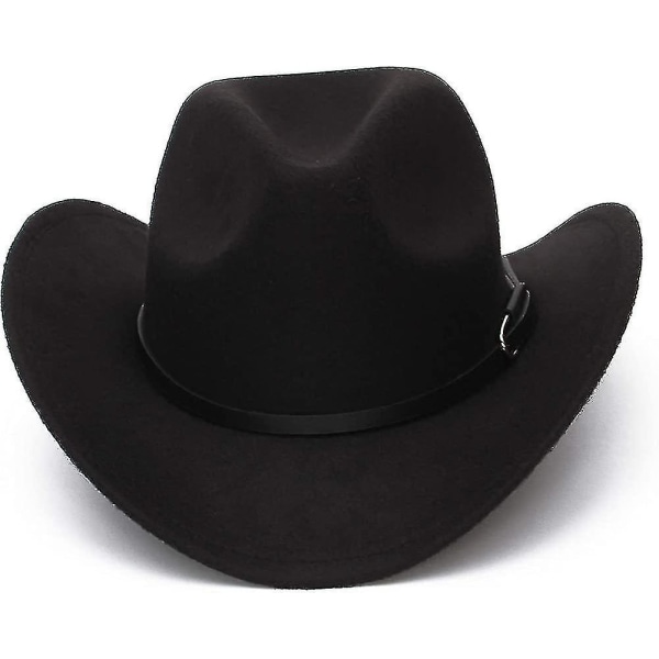 Unisex Cowboy Hat, Western Hat Til Mænd Cowboy Filt Hat Justerbar udendørs hat