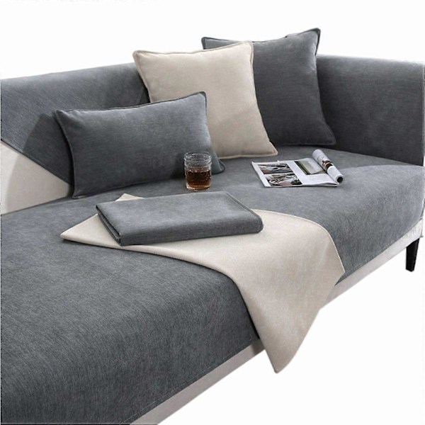 Soffskydd Enfärgad Sofföverdrag Soffskydd Grå elegant stilren slitstark
