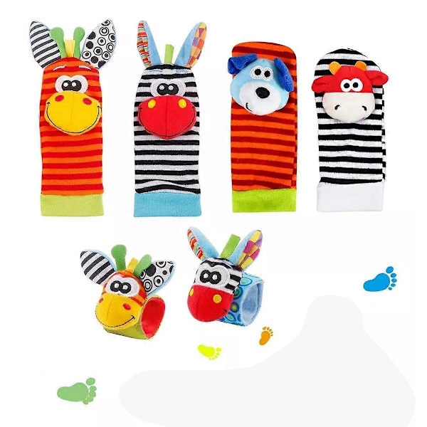 Skallersocka babyskallra leksaksstrumpor och handledsskallror för rolig lek och sensorisk stimulering