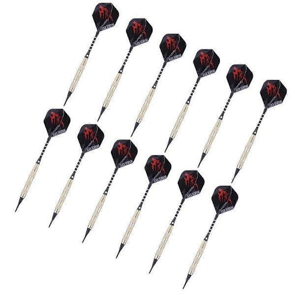Dartpilar med plastspets för elektroniska darttavlor 12 st Soft Darts Pilar Set, 18 gram Proffs Softdarts dartpil, Dart, 15 Aluminium Schaft