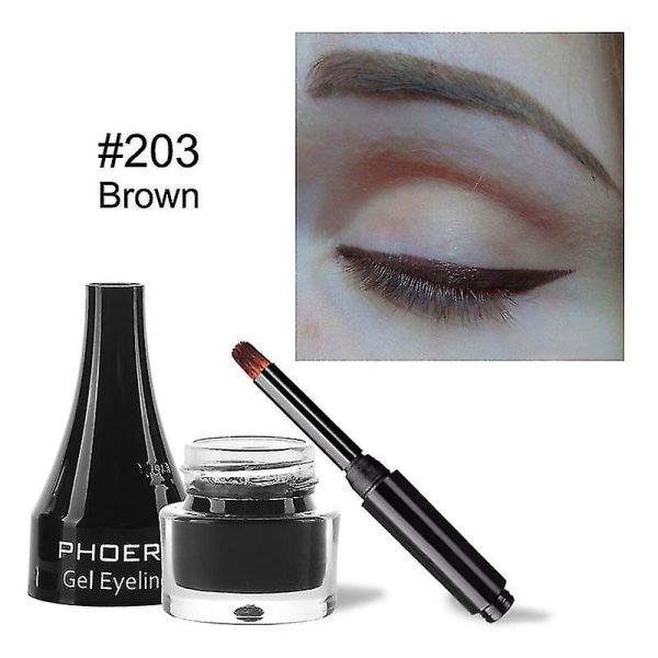 Phoera 10 Colors Eyeliner Vedenpitävä Eyeliner Geel Makeup Kosmeettinen Geelinen Eye Liner Harjalla 24 tunnin pitkäkestoinen Eye Liner Kit