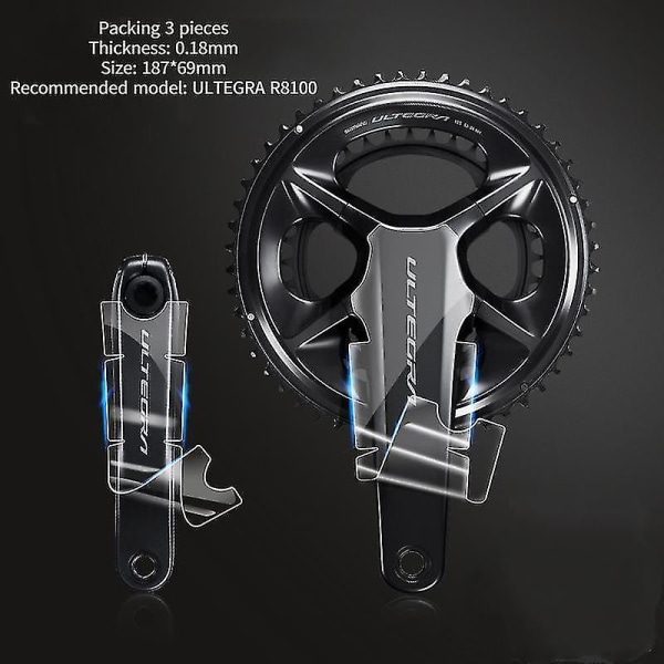 Maantiepyörän kammen suojakalvo Polkupyörän painelevyn suojatarra Näkymätön kampitarra (erityinen mallille R8100 (matta))