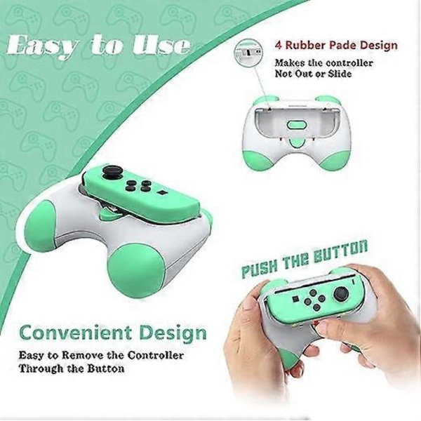 2-pack Greppkit för Switch/Switch OLED-kontroller, Slitstarkt handgrepp för Switch/Switch OLED-kontroller