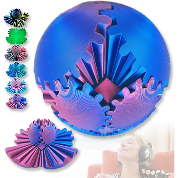 Vaihde Pallo 3D Tulostettu Vaihde Pallo Spin Pallo tai Kuutio Fidget Lelu, Vaihde Pallo Fidget Lelu, Fidget Pallo Vaihde Lelu Stressille ja Ahdistukselle Rentouttava