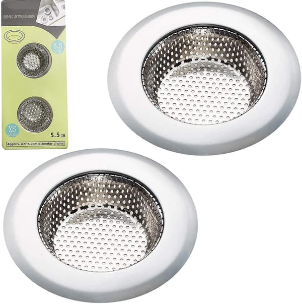 2 st Mini Badrumsavloppssil - Rostfritt Stål, Liten Bred Kant 2,2\" Diameter