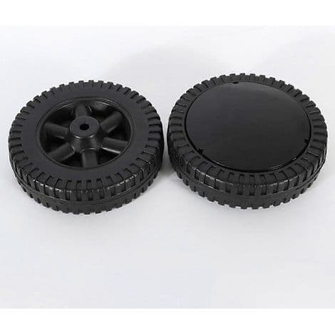 Sæt med 2 sorte 15 cm hjul til grill, jævn rulle.