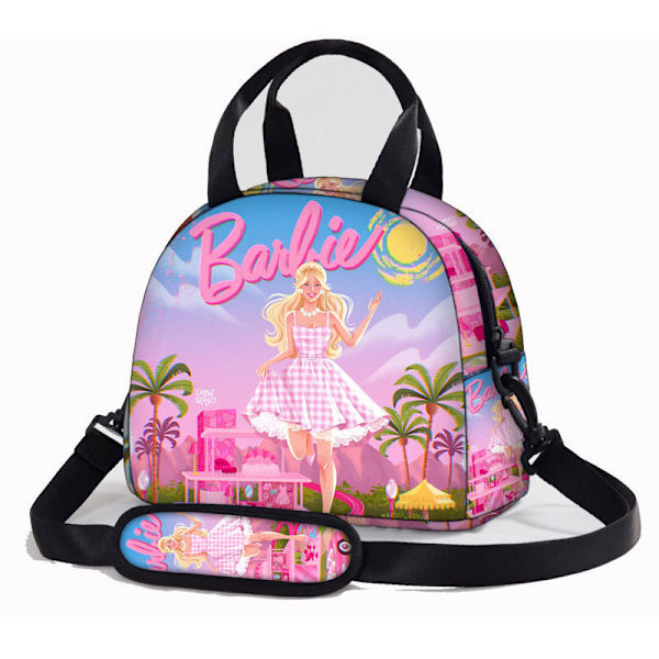 Barbie Barbie børns en-skulder frokostpose bærbar tegneserie frokostpose diagonal isoleringstaske