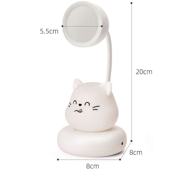 Tegneserie Bordlampe Multifunktionel Sød Innovativ Blød Belysning USB Genopladelig Mini LED Bordlampe til Hjem Soveværelse Stue Killing