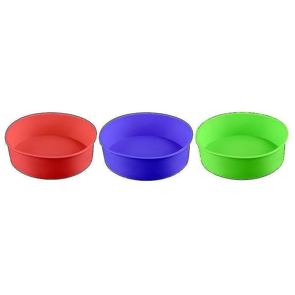3 stk Runde Kageforme Silikon Bageform Silikon Dekorative Cupcake Form Til Kagefremstilling (r