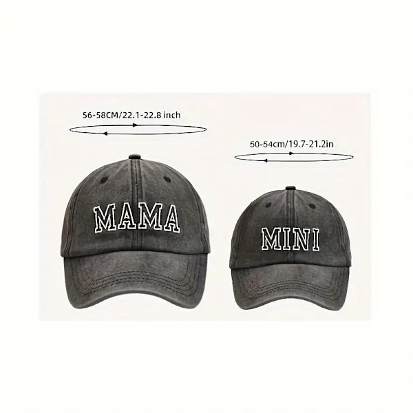 2 kpl Kirjailtu \"MAMA\" Ja \"MINI\" Yhteen Sopivat Baseball-Lippikset, Auringonsuojapäähineet, Trendikäs Äiti Ja Minä -Setti, Säädettävä Hiha, Äitienpäivälahja