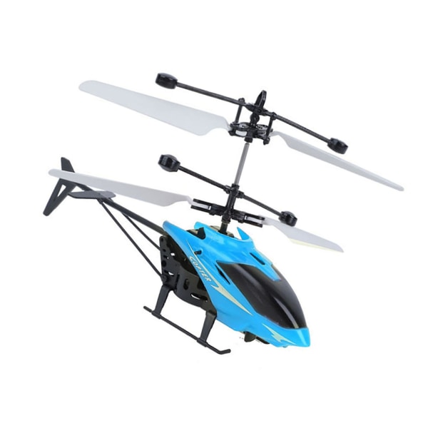 Mini 2 Kanal Rc Helikopter Plast Blå Usb Opladning Elektrisk Fjernbetjening Fly Til Børn