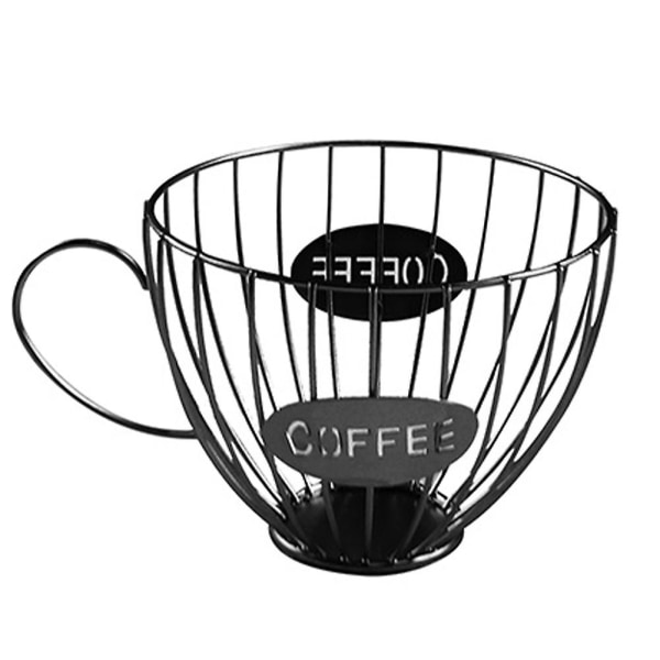 Kaffe Frugt Kapsel Opbevaringskurv Kaffekopformet Pod Holder Og Organizer Cafe Hotel Sort