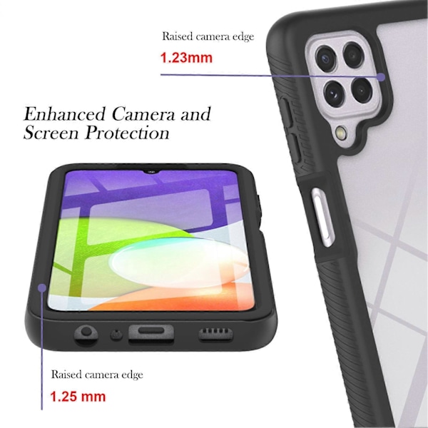 Samsung A22 4G Cover, Samsung M22/M32 4G Cover, Stødsikkert Cover med Skærmbeskytter, 360 Dobbeltsidet Telefon Cover Fuld Kropsbeskyttelse til Samsung Galaxy A