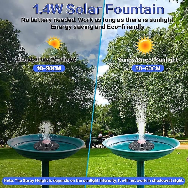Solenergifontene, oppgradert med, solcelledrevet fontenevannpumpe, frittstående flytende solenergi