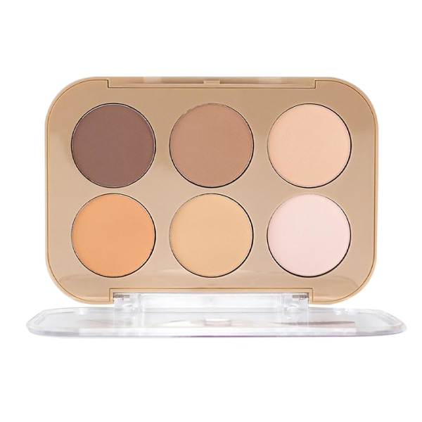 6 Färger Highlighter Palette Matt Rouge Kontur Professionell Långvarig Makeup Palette För Kosmetika