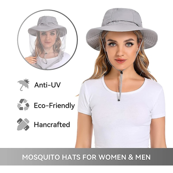 Myggenetshat - Bug Cap Upf 50+ Solbeskyttelse med skjult net udendørs til kvinder og mænd