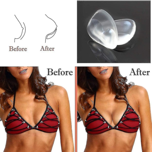 Silikone BH-indlæg, klare V-formede brystforstærkere Vandtætte BH Push Up-puder til bikinibadedragt