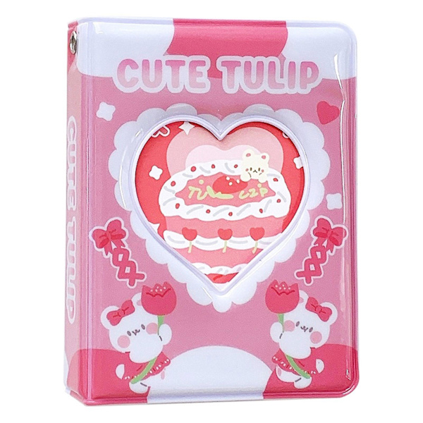 Søt kake fotoalbum 3 tommer Love Heart Hollow Kpop kortperm Fotoalbumholder