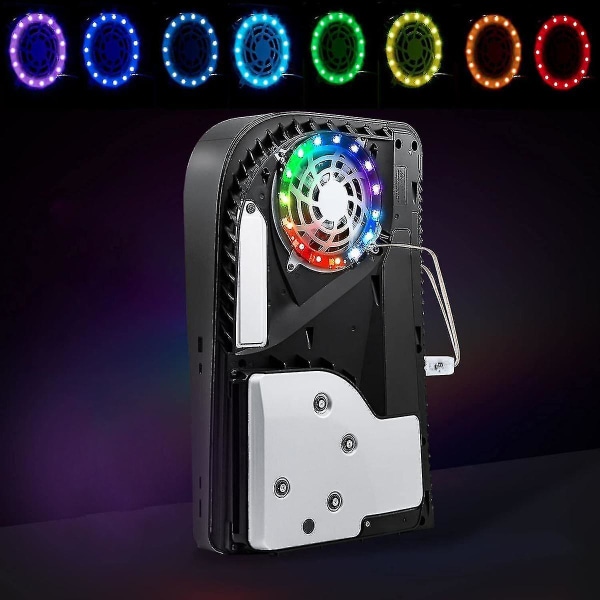 Led-lys for PS5-konsoll, Playstation 5 Led-lys Gjør-det-selv-dekorasjonstilbehør, Spilllyd/musikksynkronisering, Rgb 8 farger 400 lyseffekter med usb/app Co