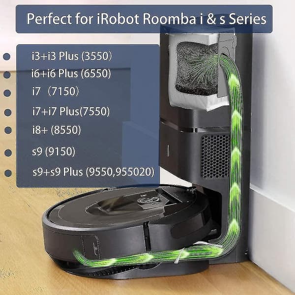 12 Pack Dammsugarpåsar för iRobot Roomba I & S-serien I7 I7+/plus