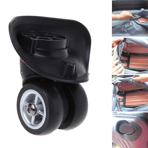 2x kuffert Bagage tilbehør Universal 360 graders drejelige hjul Trolley hjul