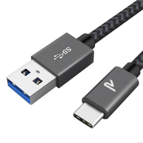 USB-C-kaapeli [USB 3.0, 1 m], USB Type C -kaapeli, nailoninen USB-C-latauskaapeli