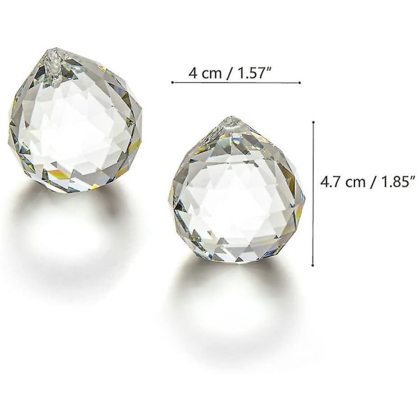 Klarglas Krystalkugle Prisme Pendant Suncatcher 40mm Pakke med 2