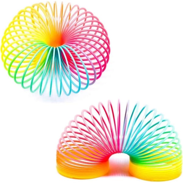 Rainbow Coil Spring Leker, Klassisk Nyhet Fargerike Neon Plast Leketøy Festrekvisita Gutter Jenter 3 pakke