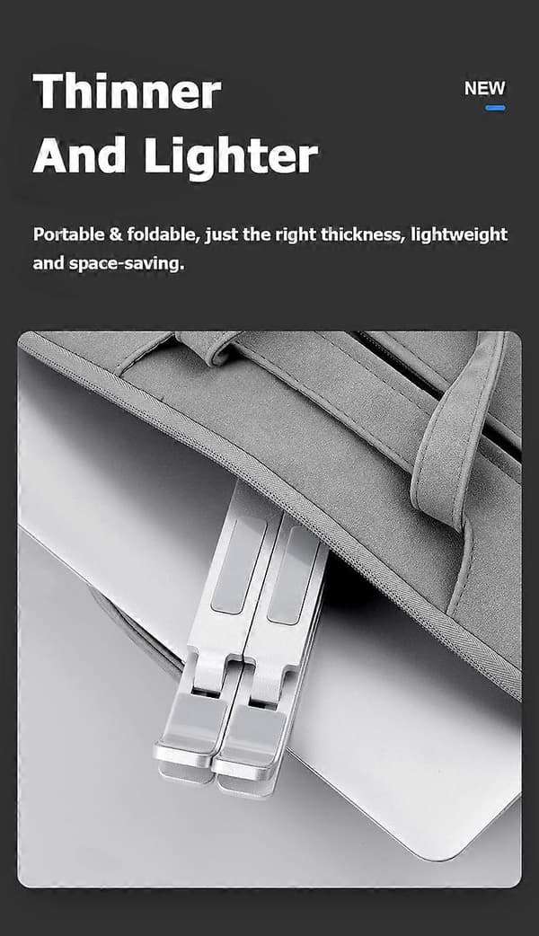 N8 Sammenleggbart løftende laptopstativ i aluminiumslegering Silver